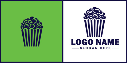 popcorn icon Popping corn Popped corn flat logo sign symbol editable vector