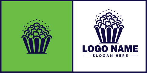 popcorn icon Popping corn Popped corn flat logo sign symbol editable vector