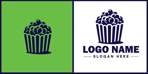 popcorn icon Popping corn Popped corn flat logo sign symbol editable vector