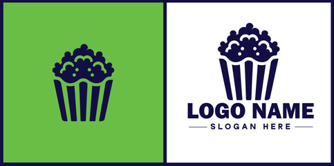 popcorn icon Popping corn Popped corn flat logo sign symbol editable vector