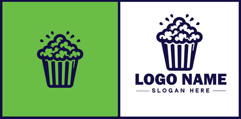 popcorn icon Popping corn Popped corn flat logo sign symbol editable vector