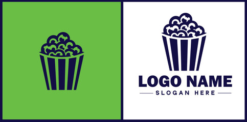 popcorn icon Popping corn Popped corn flat logo sign symbol editable vector