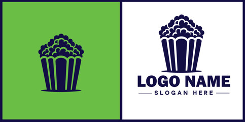 popcorn icon Popping corn Popped corn flat logo sign symbol editable vector