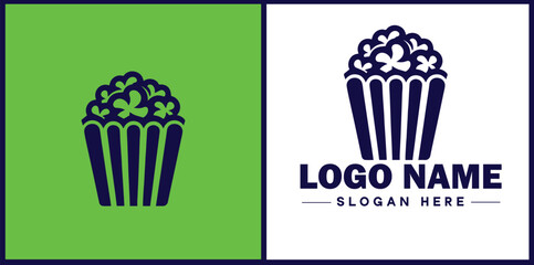popcorn icon Popping corn Popped corn flat logo sign symbol editable vector