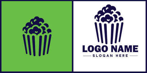 popcorn icon Popping corn Popped corn flat logo sign symbol editable vector