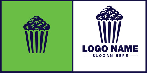 popcorn icon Popping corn Popped corn flat logo sign symbol editable vector