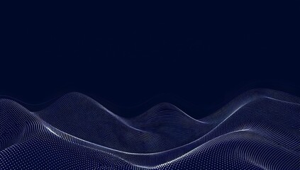Vector wave of dots, gradient background with dark blue and white colors
