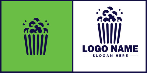 popcorn icon Popping corn Popped corn flat logo sign symbol editable vector