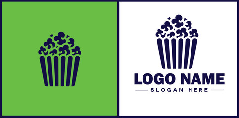 popcorn icon Popping corn Popped corn flat logo sign symbol editable vector