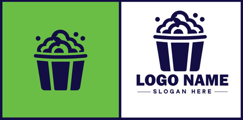 popcorn icon Popping corn Popped corn flat logo sign symbol editable vector