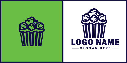 popcorn icon Popping corn Popped corn flat logo sign symbol editable vector