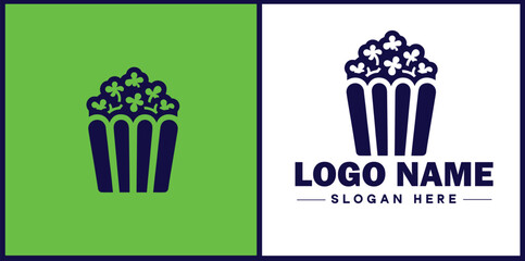 popcorn icon Popping corn Popped corn flat logo sign symbol editable vector