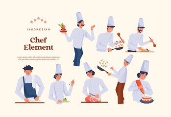 Isolated Chef culinary student flat design illustration