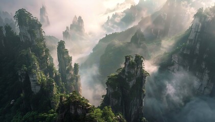 fog in the mountains