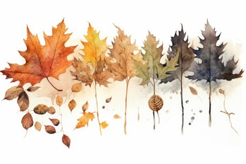 A watercolor of leaf senescence