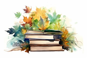 A watercolor of leaf symbolism in literature