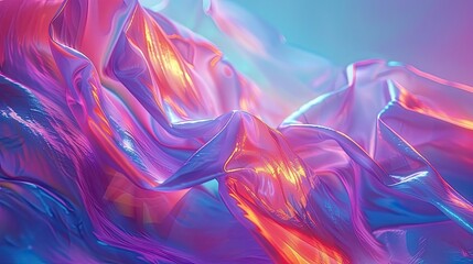 Fototapeta premium Abstract holographic iridescent neon liquid metal texture background. Colorful abstract gleaming fluid material..