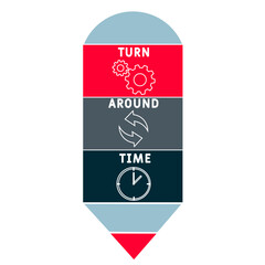 TAT - Turn Around Time acronym. business concept background. vector illustration concept with keywords and icons. lettering illustration with icons for web banner, flyer