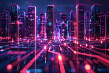 Fototapeta premium Cyber Security Data Transfer illustration created with Generative AI