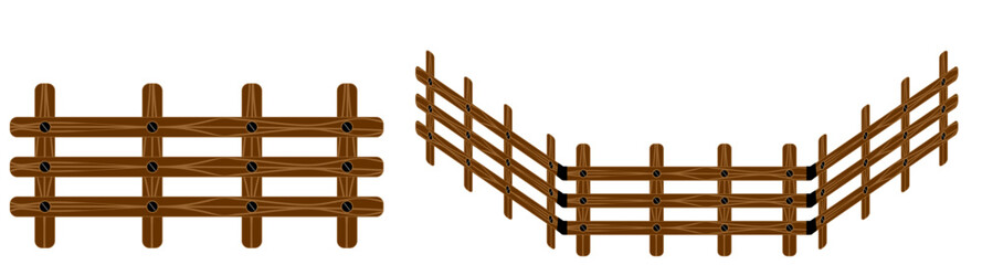 Close Up of Wooden Log Fence 3D vector