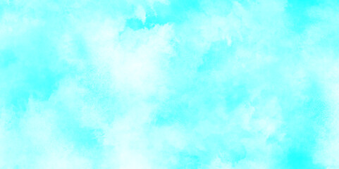 Clouds and mist background on blue, Creative vintage light sky blue background with various clouds and fogg, Watercolor stain with hand paint pattern on blue canvas.