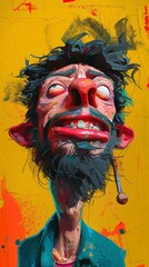 3D illustration of caricatures in editorial style, featuring exaggerated facial features and humorous expressions, rendered with bold lines and vibrant colors, presented in a dynamic 9:16 aspect