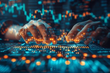 person analyzing big data on the dashboard for key performance indicators