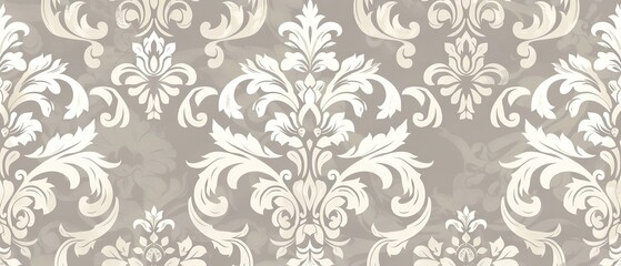Floral damask ornament in a seamless vector pattern for wallpapers and textiles