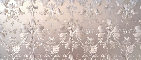 Seamless vintage floral damask pattern with ornate flowers and swirls for wallpaper, fabric, or decor