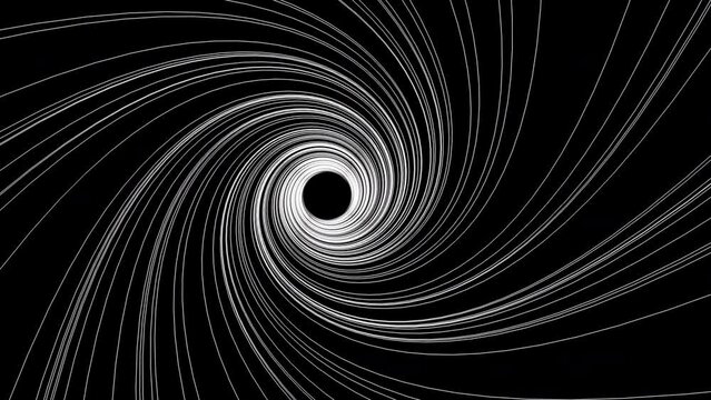 An image of a black hole vortex with swirling lines, captivating phenomenon in deep space