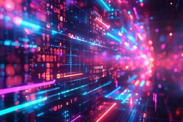 Cyber Security Data Transfer illustration created with Generative AI