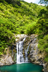 Beautiful view of the Waterfall at Shuangliu National Forest Recreation Area in Pingtung, Taiwan.