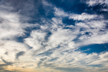 Beautiful clouds with a blue sky background.