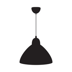 The ceiling lamp icon. The black silhouette of the chandelier.. Vector illustration isolated on a white background for design and web.