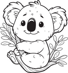 coloring Koala with white background