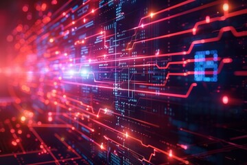 Obraz premium Cyber Security Data Transfer illustration created with Generative AI