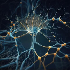 A computer system modeled on the human brain and nervous system, neural network, artificial intelligence, streams of neurons