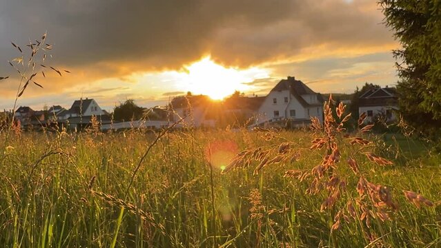 sunset in the vogtland, saxony east germany 4k