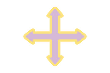 Mouse Arrow Flat Sticker Design