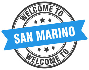 Fototapeta premium Welcome to San Marino stamp. San Marino round sign