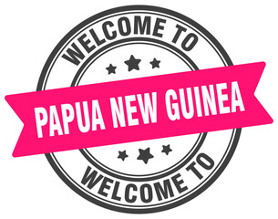 Obraz premium Welcome to Papua New Guinea stamp. Papua New Guinea round sign
