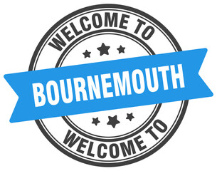 Fototapeta premium Welcome to Bournemouth stamp. Bournemouth round sign