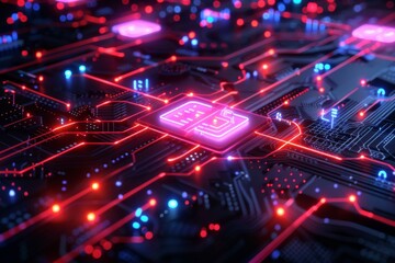 Obraz premium Cyber Security Data Transfer illustration created with Generative AI