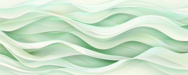 Obraz premium flowing green waves, creating a calming abstract paper cutout effect.
