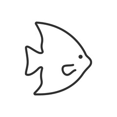 Moorish idol, linear icon. Line with editable stroke