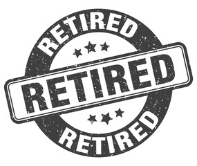 retired stamp. retired label. round grunge sign