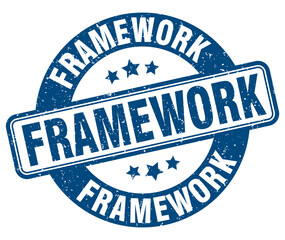 framework stamp. framework label. round grunge sign
