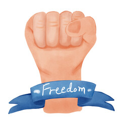 hand holding a seal with freedom
