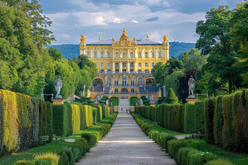 Magnificent Schonbrunn Palace with its beautiful yellow facade and gardens