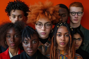 Magazine cover showcasing powerful portraits of individuals from various backgrounds, promoting the concept of DEIB (Diversity, Equity, Inclusion, Belonging), stylish and impactful visuals that tell